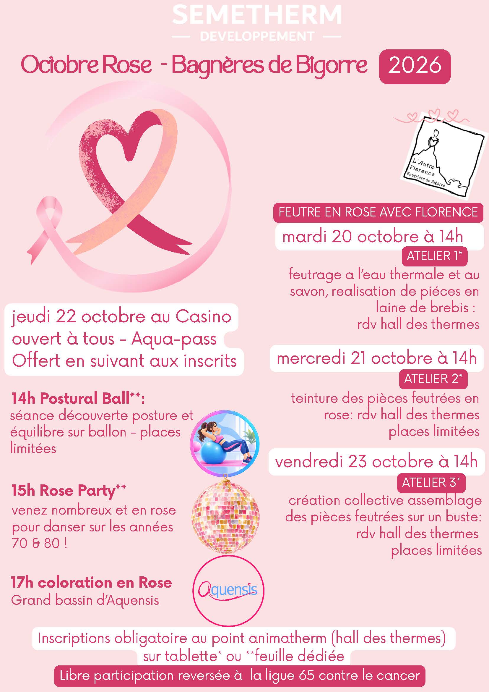 programme octobre rose Semetherm Bagnères